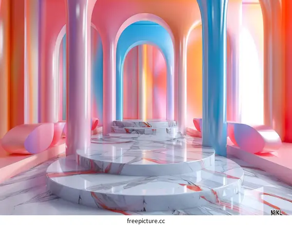 Pastel Colored Architectural Interior Design