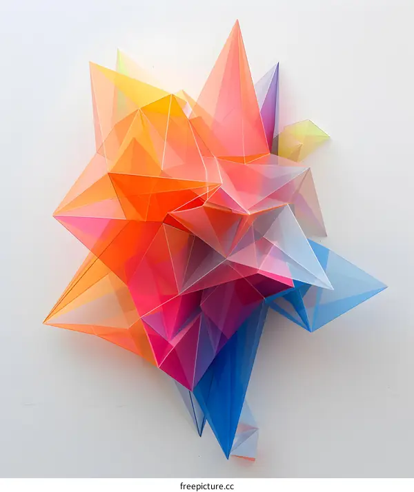 Abstract Geometric Shapes with Rainbow Colors