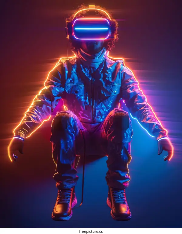 A person wearing a virtual reality headset