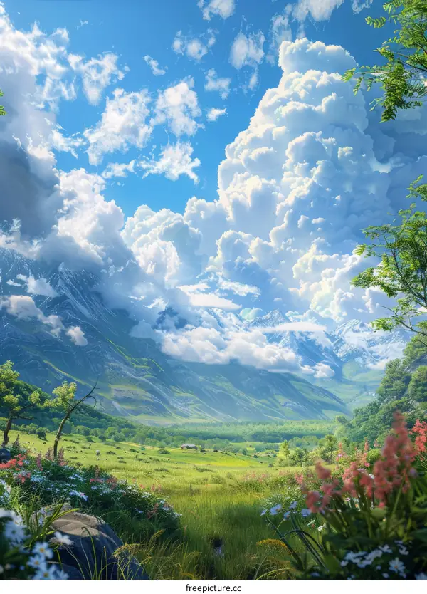 Stunning Mountain Valley Under a Vast Sky