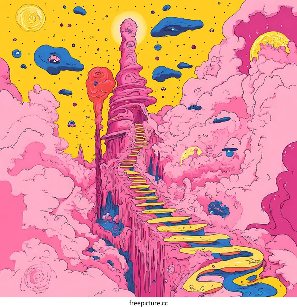 Surreal Stairway To The Clouds