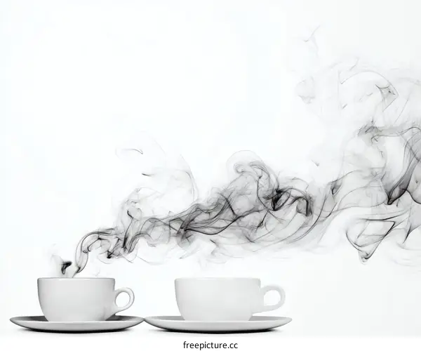 Abstract Smoke and Coffee Cups