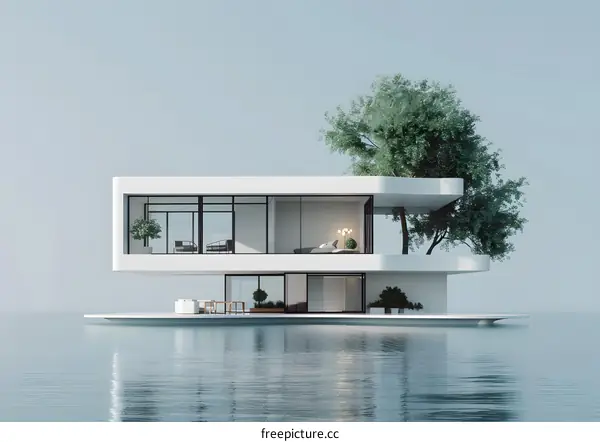 Modern Architecture Floating House Design