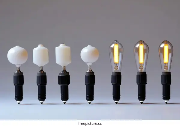LED Light Bulb Evolution Comparison
