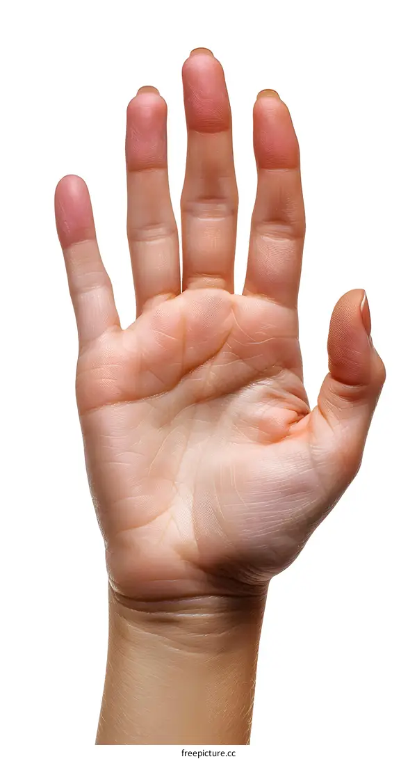 Open Hand Gesture on White