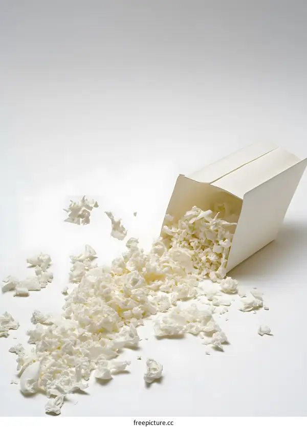 White Paper Shreds Spilling Out Of A Box