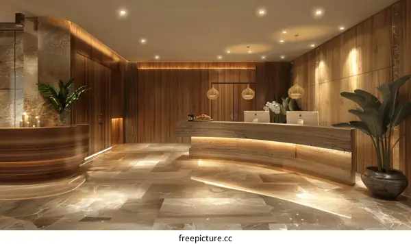 Modern Luxury Hotel Lobby Design Illustration