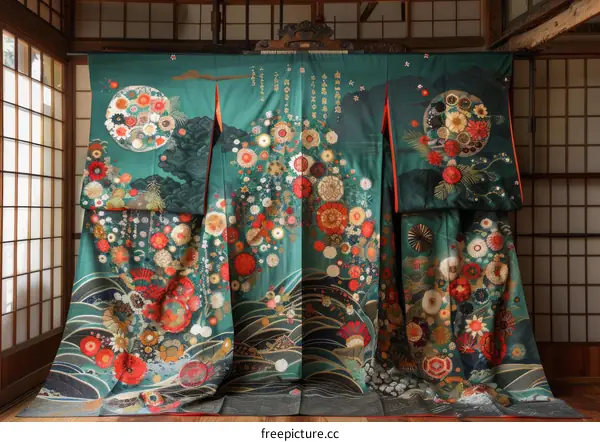 A kimono with a floral pattern