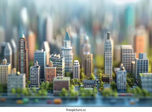 Miniature Cityscape Illustration