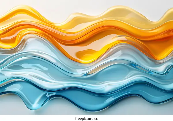Blue and orange abstract waves