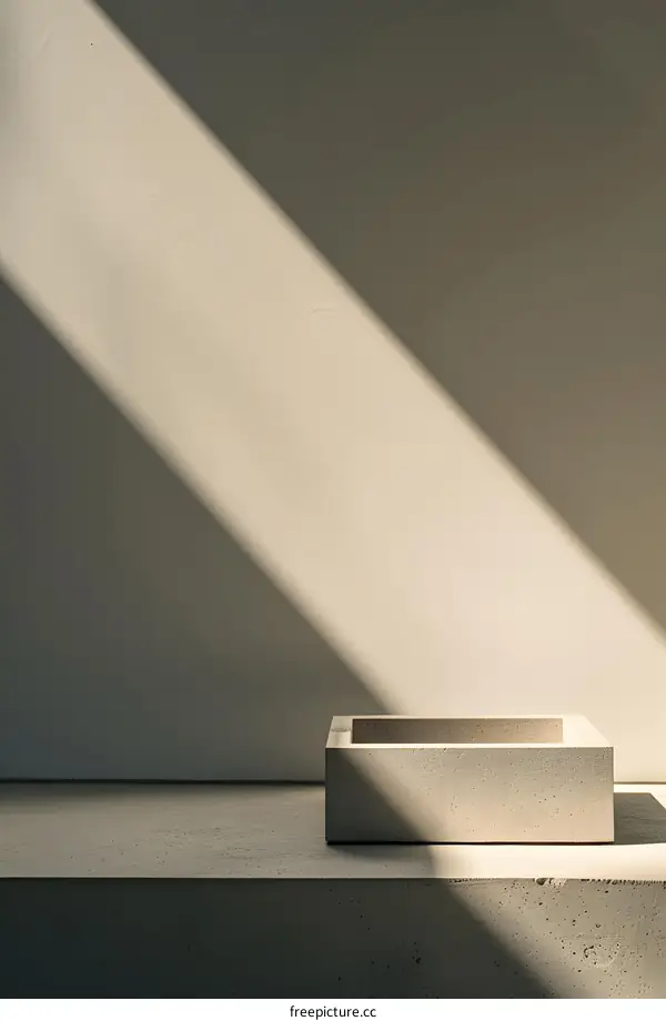 Minimalist Concrete Tray with Sunlight