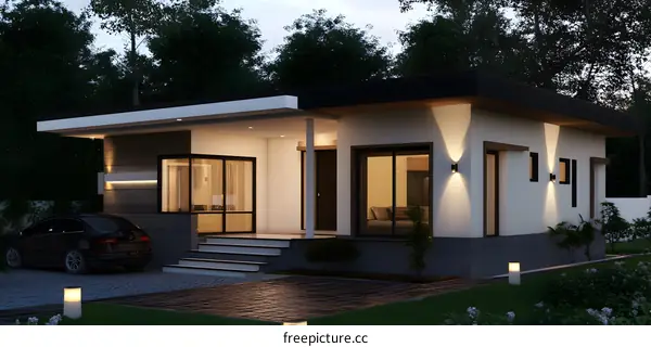 Modern House Exterior Design with Minimalist Architecture