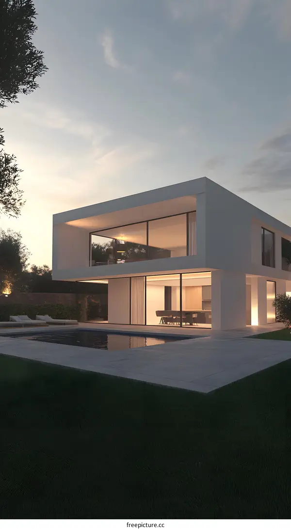 Modern Architecture Home with Pool and Garden