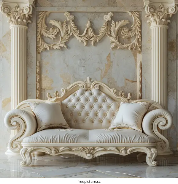Ornate Sofa in an Elegant Room