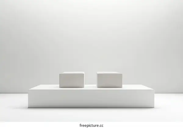 Minimalist White Product Display Podium