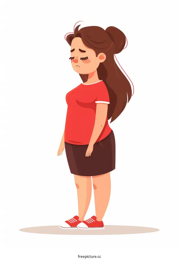 overweight woman sad