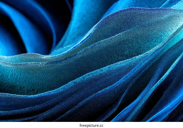 Closeup of Vibrant Blue Fabric Texture