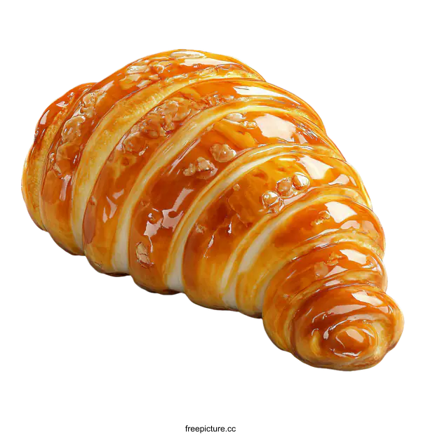 [Transparent Background PNG]Delicious Golden Croissant Pastry