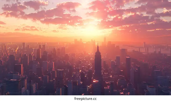 Sunrise over the Majestic Cityscape