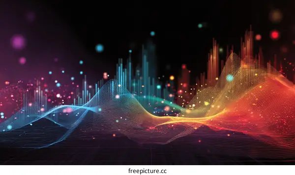 Abstract Digital Waves and Data Visualization