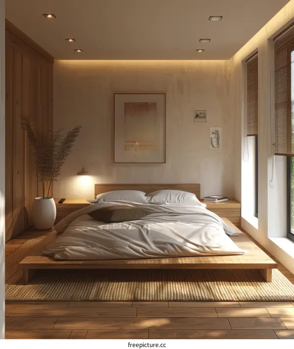 Modern Minimalist Wooden Bed Room Design