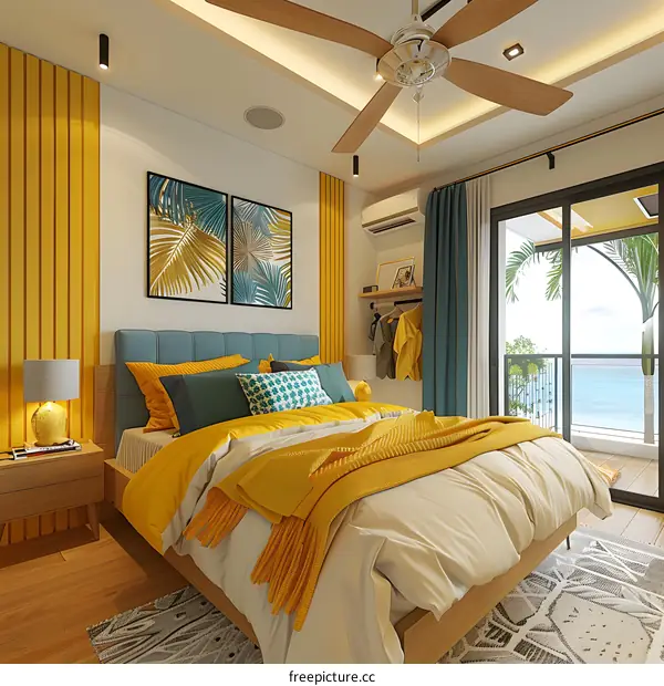 Tropical Inspired Modern Bedroom Interior Design