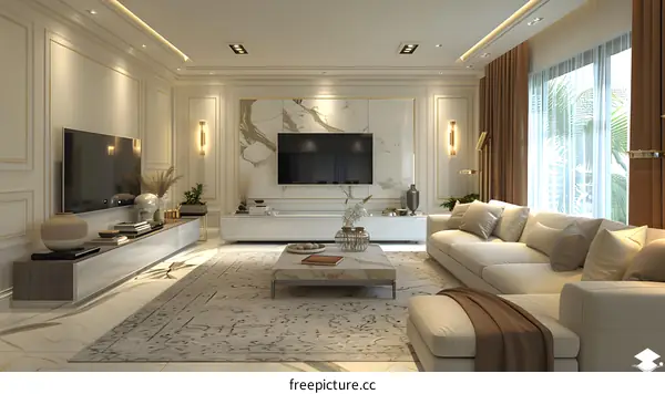 Modern minimalist style living room
