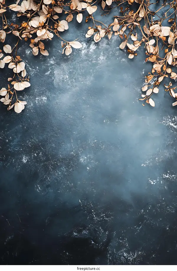 Dried Branches On Blue Background