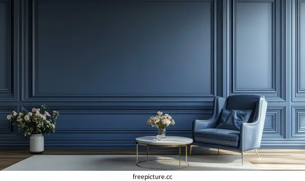 Elegant Blue Room Interior Design