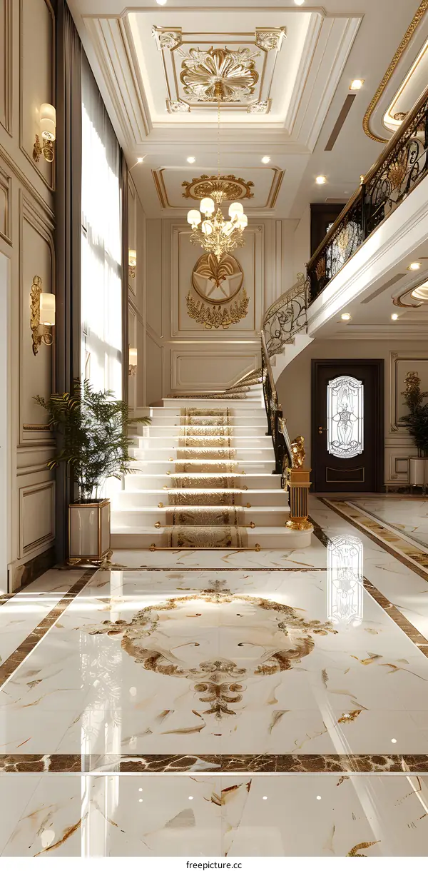 European style luxury villa interior