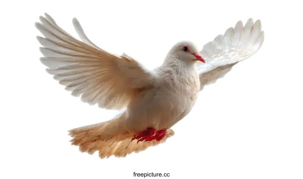 [Transparent Background PNG]A Beautiful White Dove in Flight
