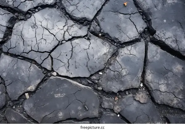 Black cracked ground texture