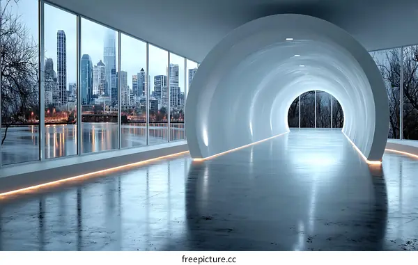 Modern Futuristic Architectural Tunnel Interior Design
