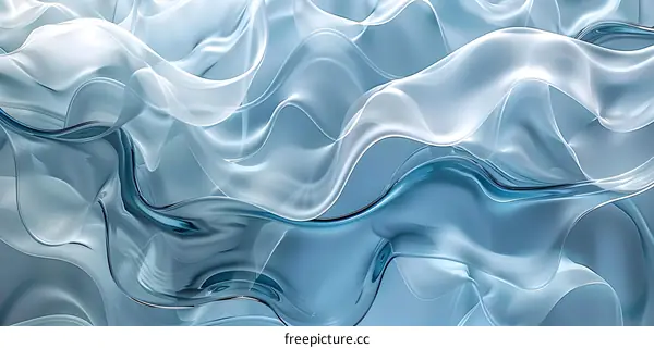 Abstract Blue Flowing Waves Background