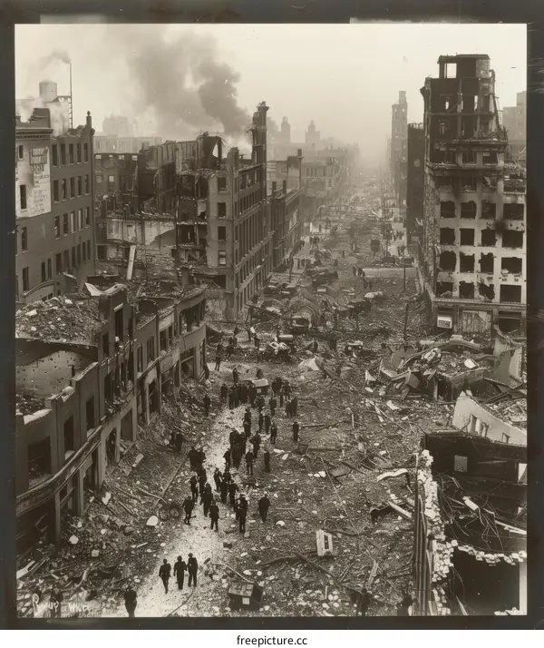 Aftermath of the Halifax Explosion, Richmond District, Halifax, Nova Scotia, Canada, 1917