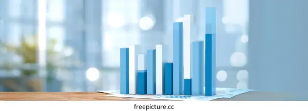 Growing Business Graph on Desk Illustration