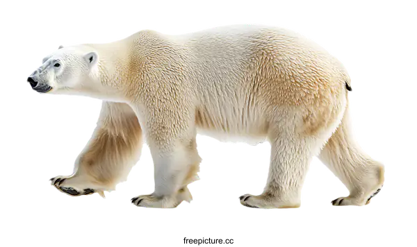 [Transparent Background PNG]Polar Bear in Profile View