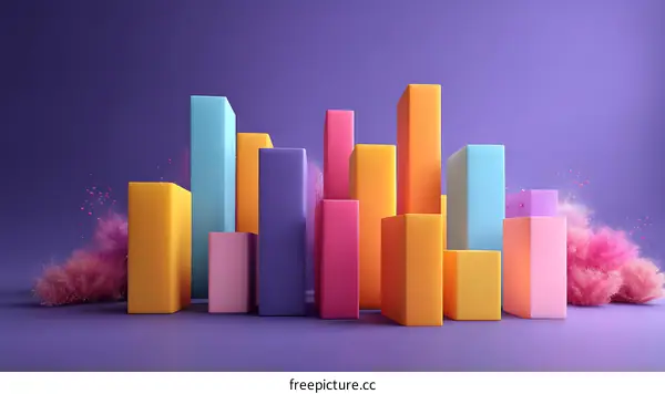 Colorful Abstract Geometric Cityscape Illustration