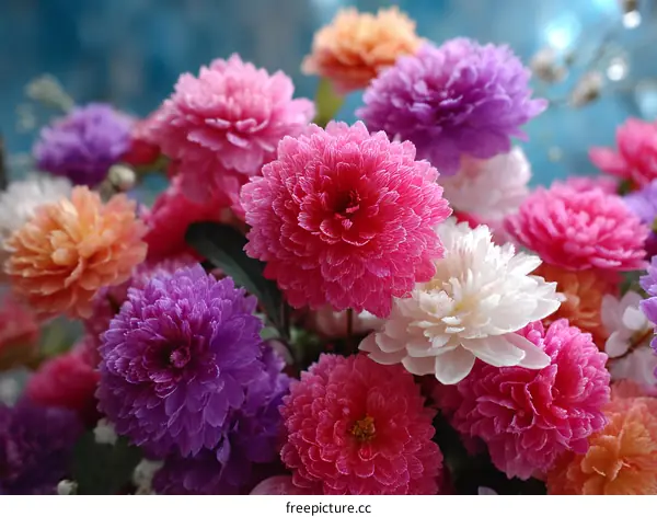 Colorful Artificial Flowers Bouquet Close-up