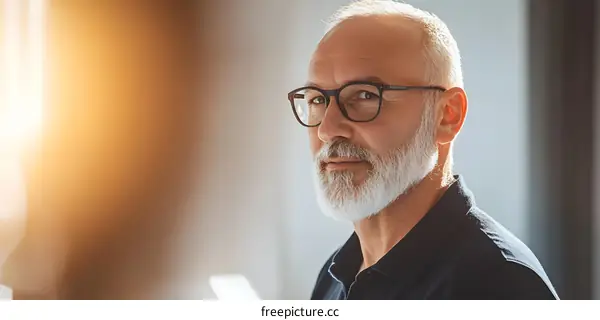 Portrait of a Senior Man with a White Beard