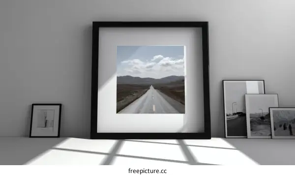 Empty Road Stretching Through Landscape