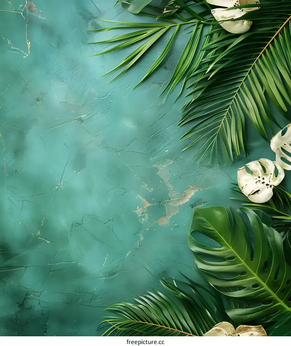 Green Tropical Leaves Background