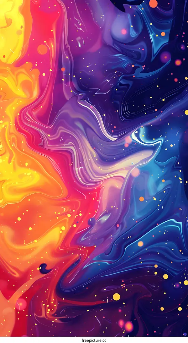 Abstract Colorful Swirl Background With Dots