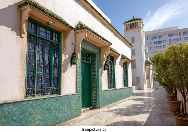 A Moroccan Alleyway with Traditional Architecture
