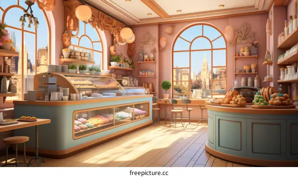 European style bakery shop interior