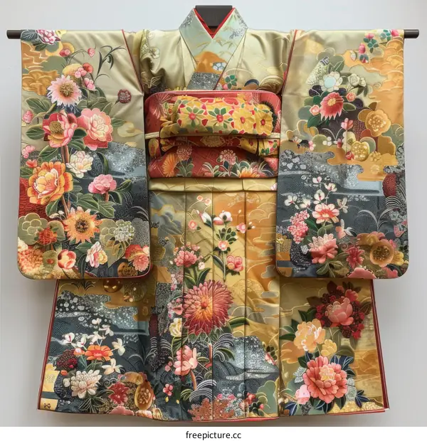 A kimono with a floral pattern