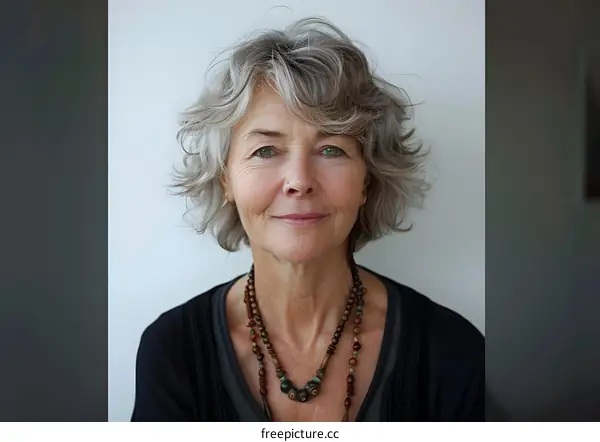 portrait of a gray-haired woman