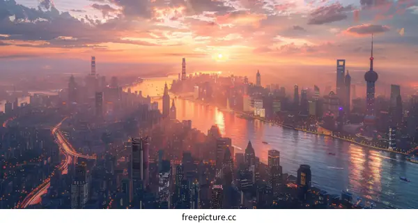 Cityscape of Shanghai, China