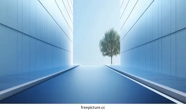 Modern City Alleyway Perspective Illustration