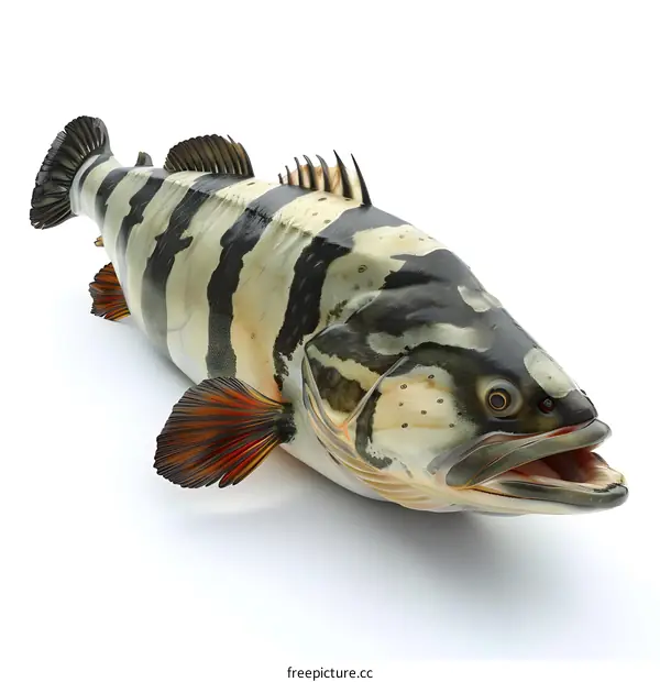 Giant Grouper Fish on White Background